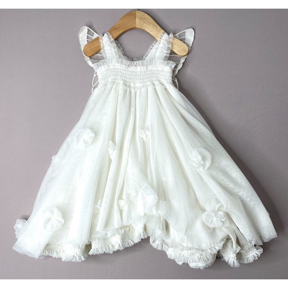 Luna Luna Collection White Butterfly Wings Tulle Cloudine Dress Girls 24 Mo